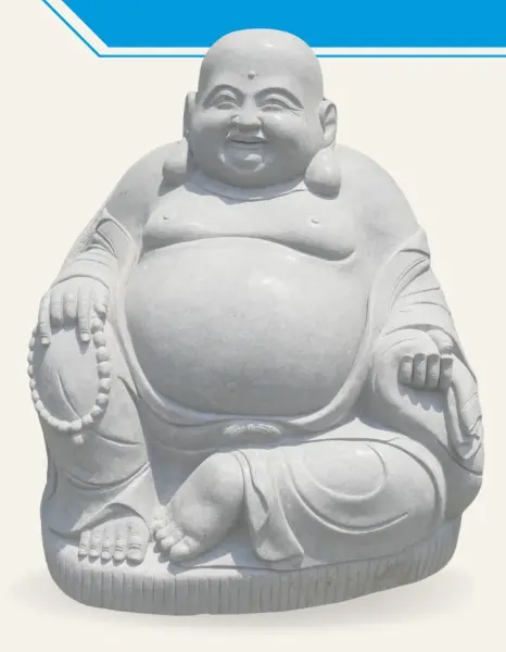 Product image 1 of the product “Seated Chinese Buddha, 122 cm height, riverstone ”